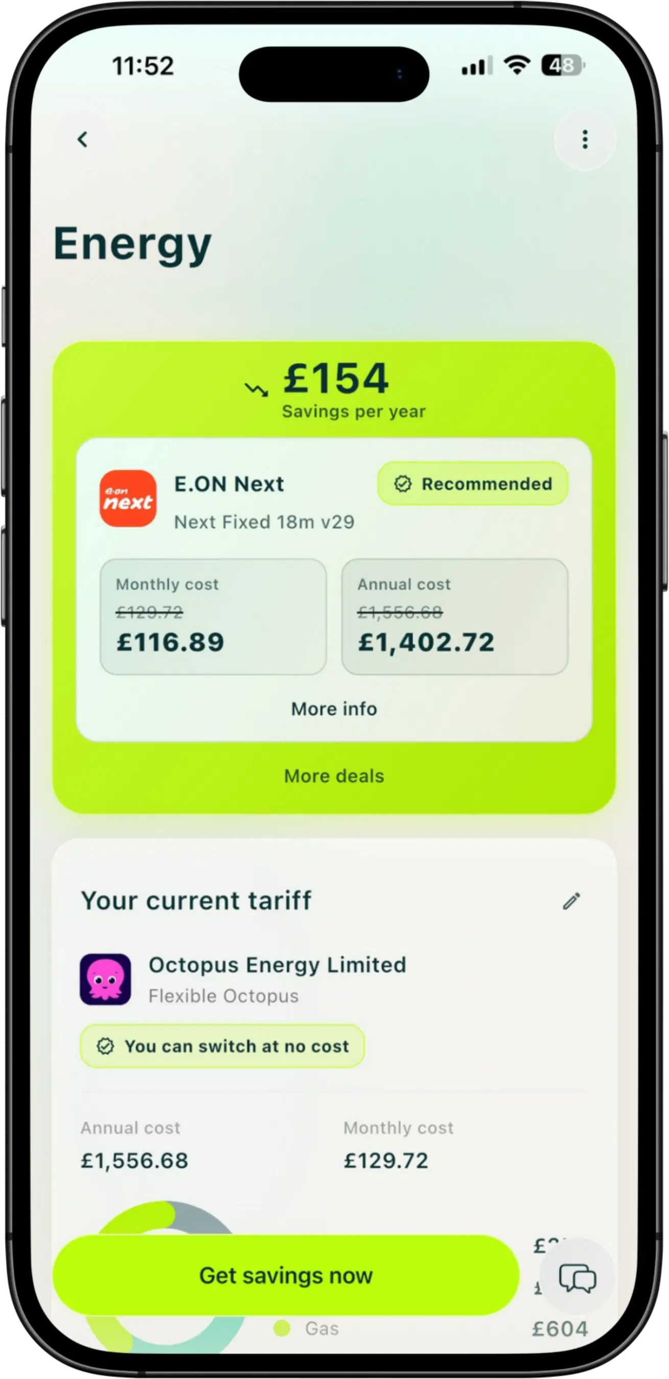 Taupia energy summary screen